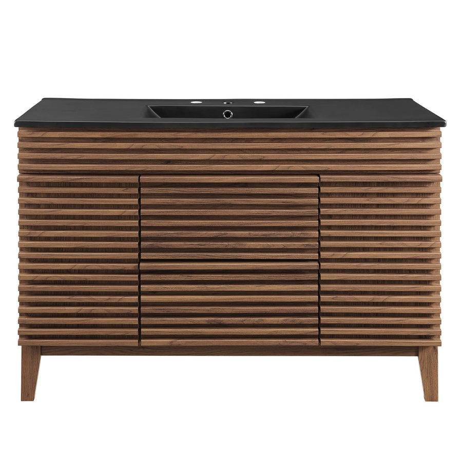 Vera 48" Single Sink Bathroom Vanity in Walnut Black