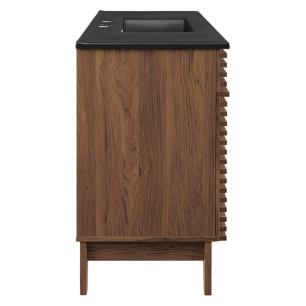 Render 48" Single Sink Bathroom Vanity in Walnut Black