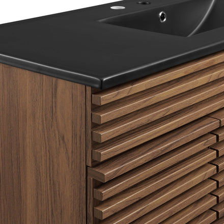 Render 48" Single Sink Bathroom Vanity in Walnut Black
