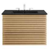 Vera 30" Wall-Mount Bathroom Vanity in Oak Black