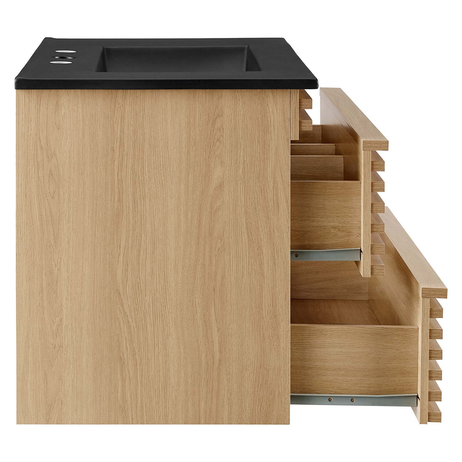 Vera 30" Wall-Mount Bathroom Vanity in Oak Black