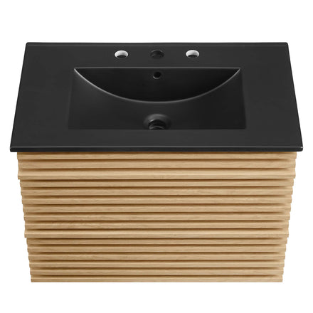 Render 30" Wall-Mount Bathroom Vanity in Oak Black