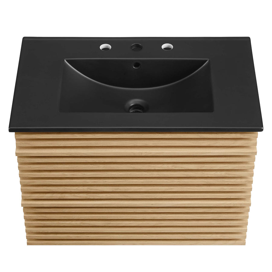 Vera 30" Wall-Mount Bathroom Vanity in Oak Black