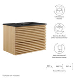 Vera 30" Wall-Mount Bathroom Vanity in Oak Black