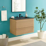Vera 30" Wall-Mount Bathroom Vanity in Oak Black