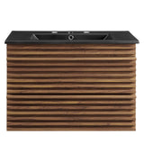 Vera 30" Wall-Mount Bathroom Vanity in Walnut Black