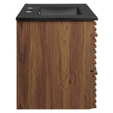 Vera 30" Wall-Mount Bathroom Vanity in Walnut Black