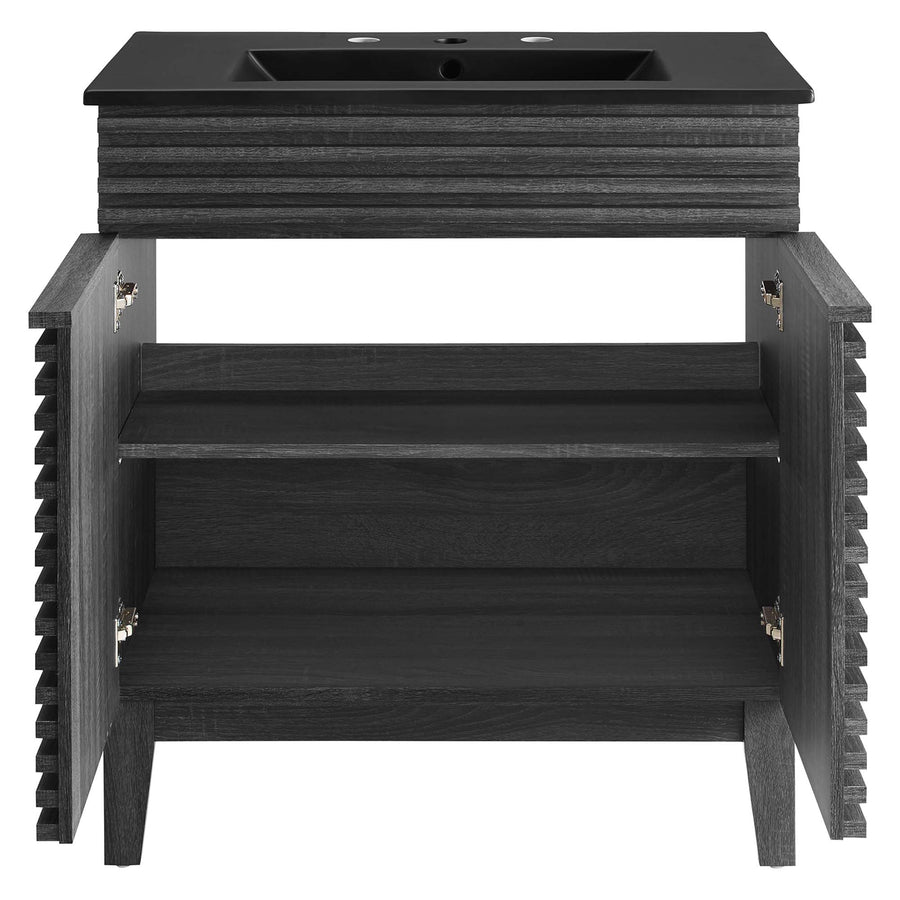 Vera 30" Bathroom Vanity in Charcoal Black