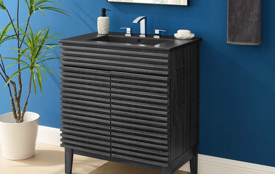 Vera 30" Bathroom Vanity in Charcoal Black