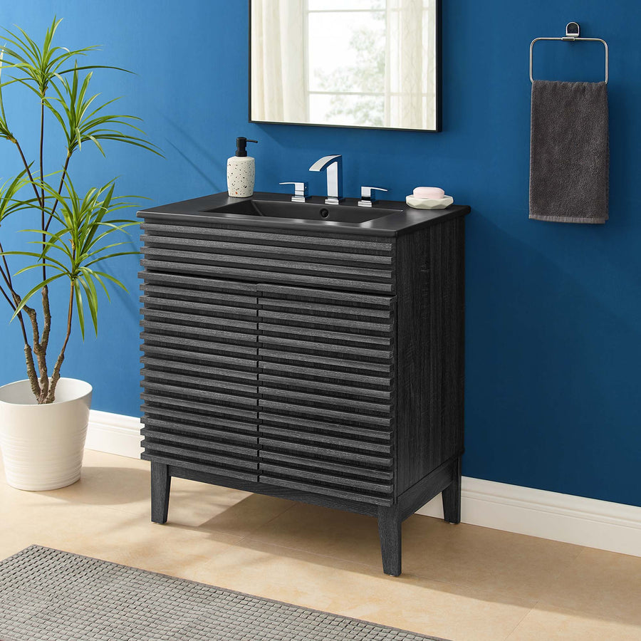 Vera 30" Bathroom Vanity in Charcoal Black