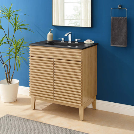 Render 30" Bathroom Vanity in Oak Black