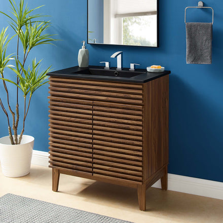 Render 30" Bathroom Vanity in Walnut Black