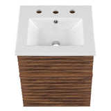 Vera 18" Wall-Mount Bathroom Vanity in Walnut White