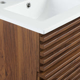 Vera 18" Wall-Mount Bathroom Vanity in Walnut White