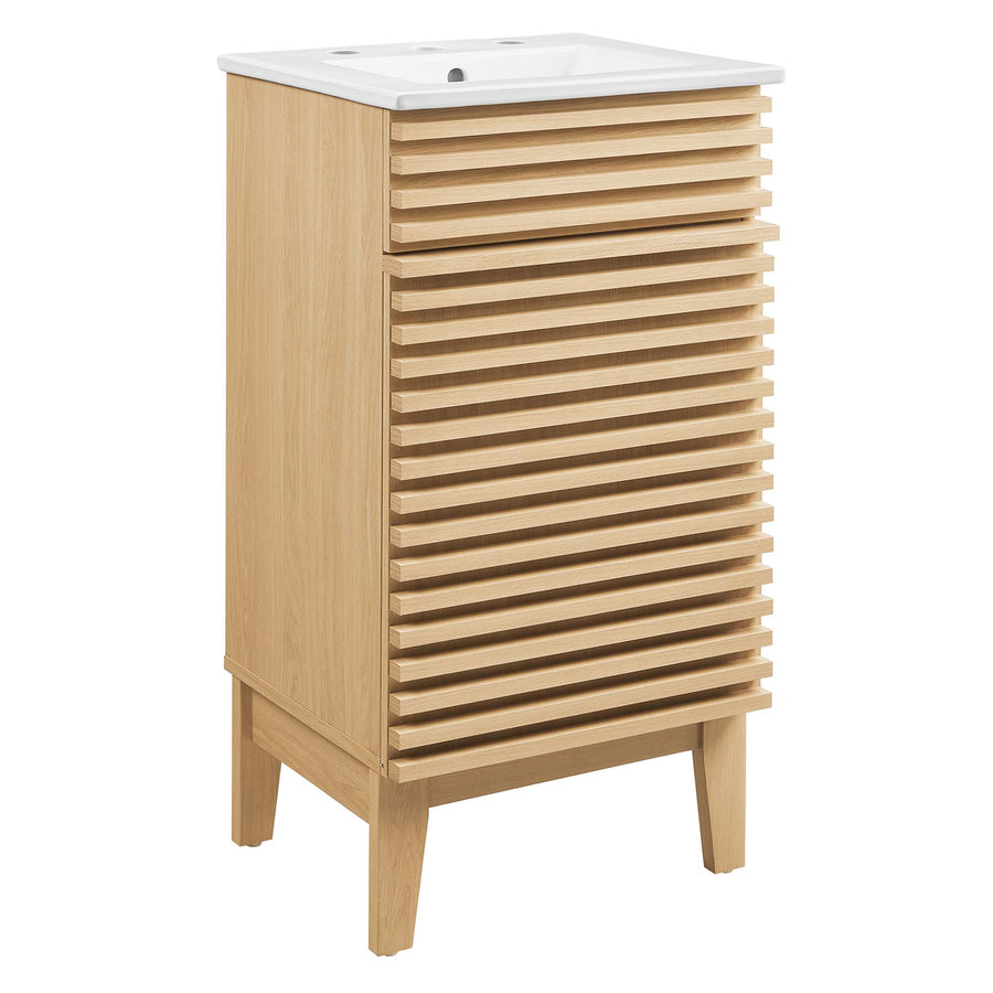 Vera 18" Bathroom Vanity Cabinet in Oak White