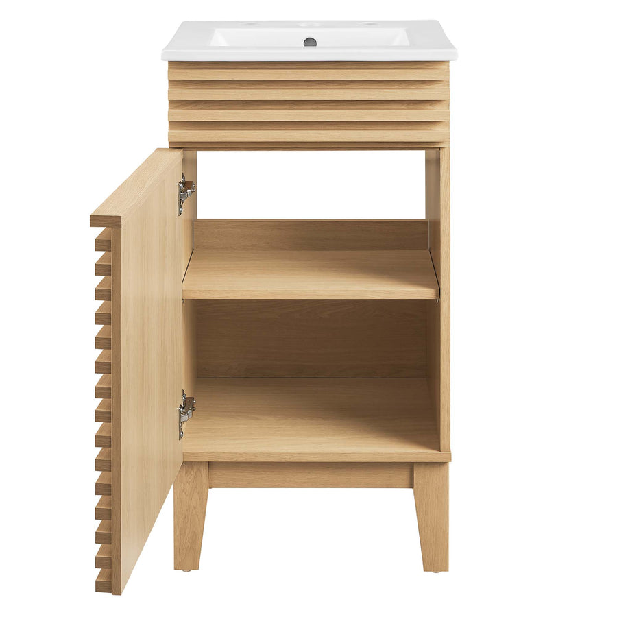 Vera 18" Bathroom Vanity Cabinet in Oak White