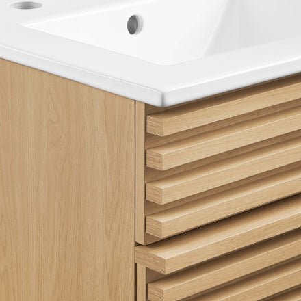 Render 18" Bathroom Vanity Cabinet in Oak White