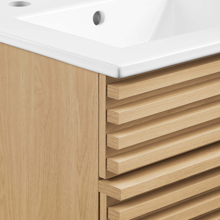 Vera 18" Bathroom Vanity Cabinet in Oak White