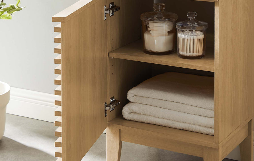 Vera 18" Bathroom Vanity Cabinet in Oak White