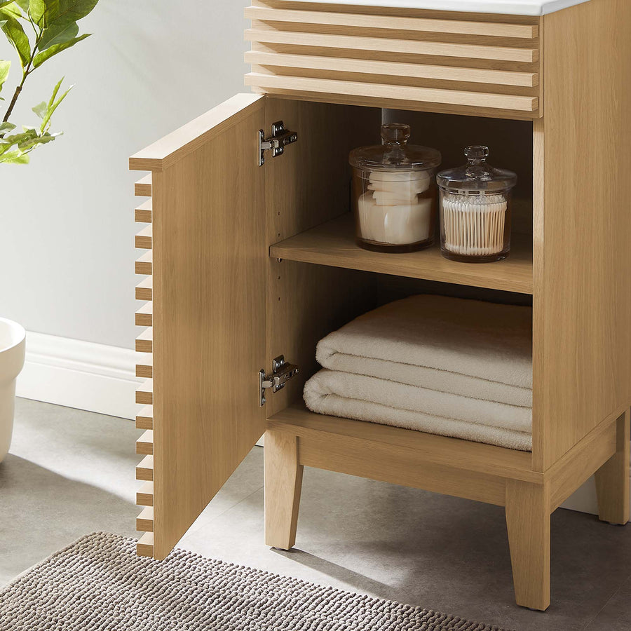 Vera 18" Bathroom Vanity Cabinet in Oak White