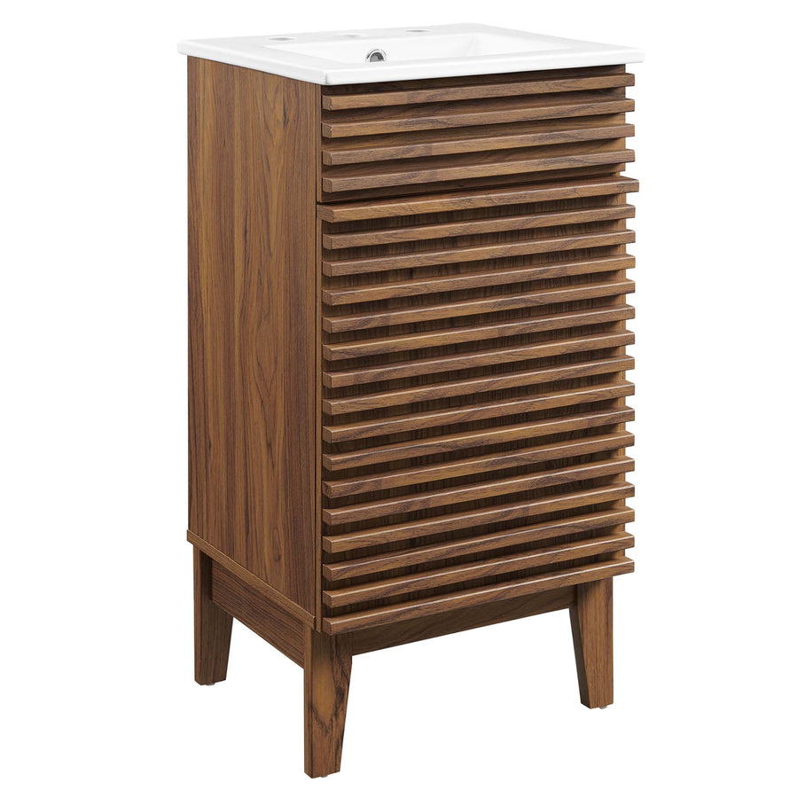 Vera 18" Bathroom Vanity Cabinet in Walnut White