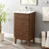 Vera 18" Bathroom Vanity Cabinet in Walnut White