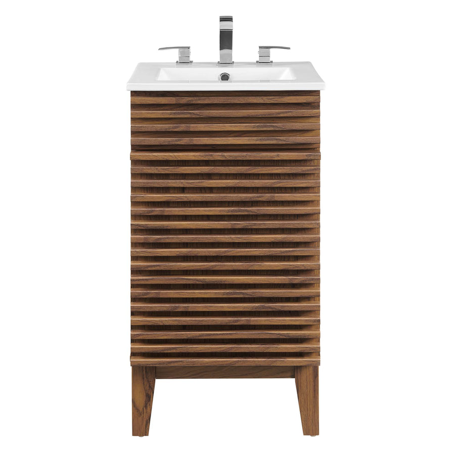 Vera 18" Bathroom Vanity Cabinet in Walnut White