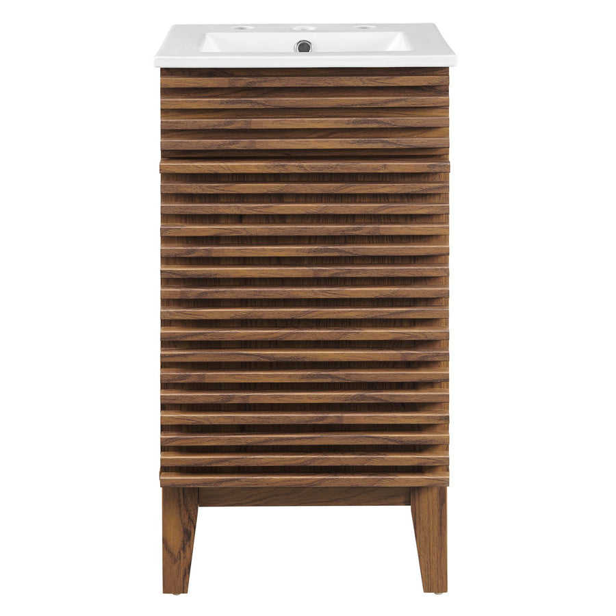 Vera 18" Bathroom Vanity Cabinet in Walnut White