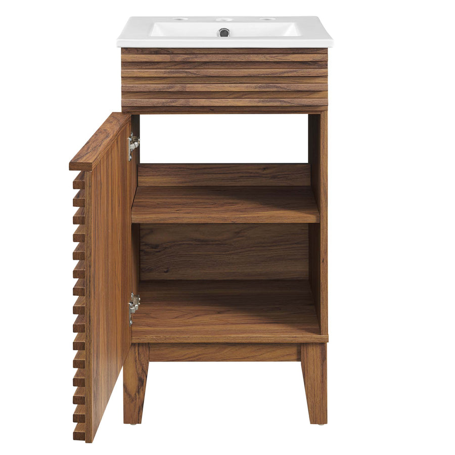 Vera 18" Bathroom Vanity Cabinet in Walnut White