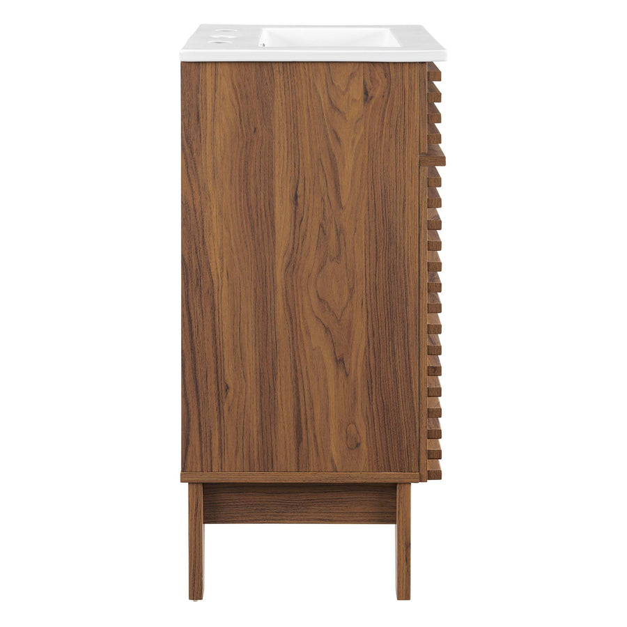 Vera 18" Bathroom Vanity Cabinet in Walnut White
