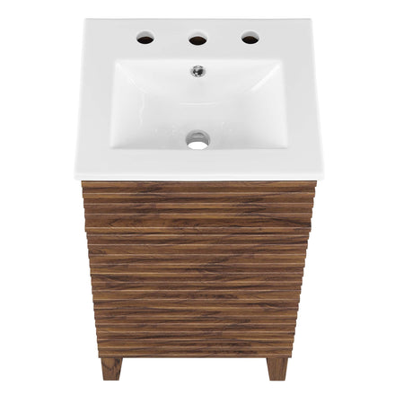 Render 18" Bathroom Vanity Cabinet in Walnut White