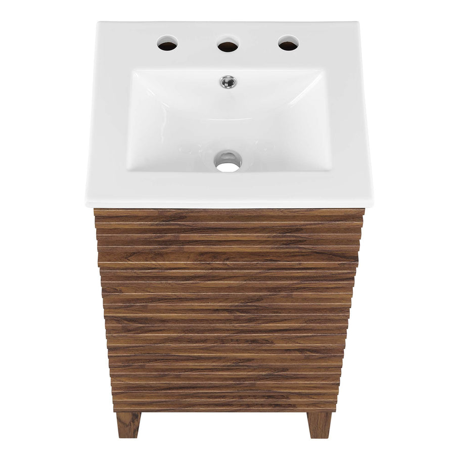 Vera 18" Bathroom Vanity Cabinet in Walnut White