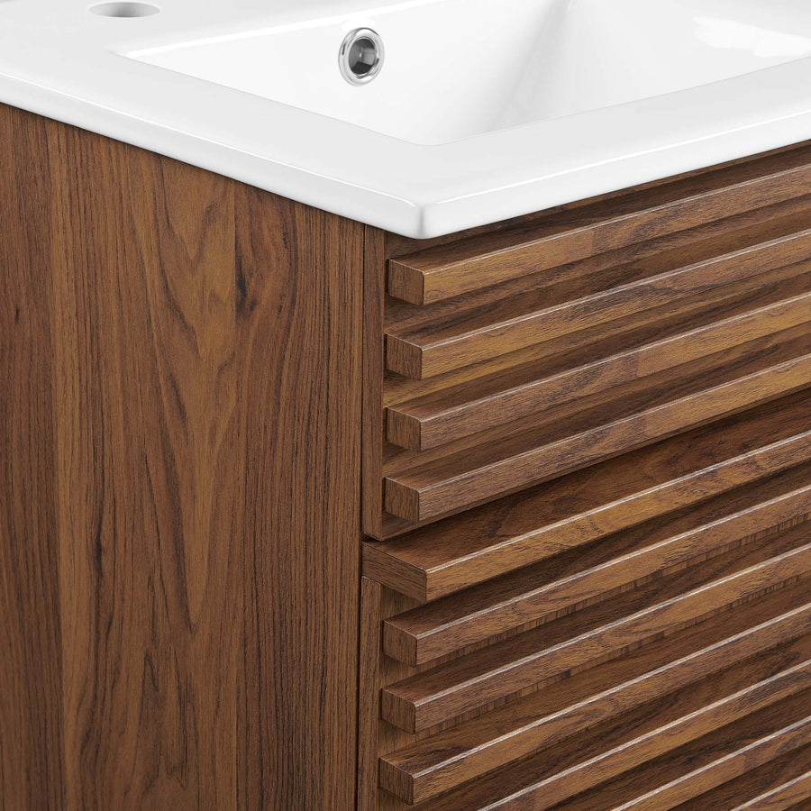 Vera 18" Bathroom Vanity Cabinet in Walnut White