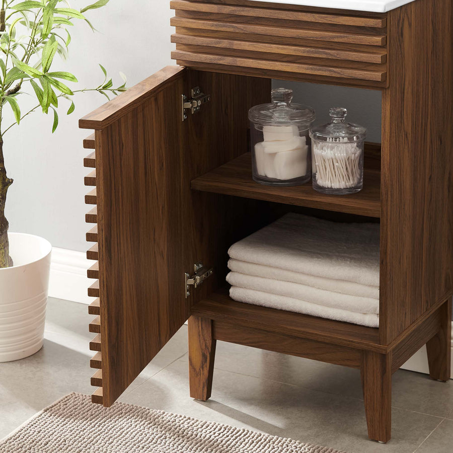 Vera 18" Bathroom Vanity Cabinet in Walnut White