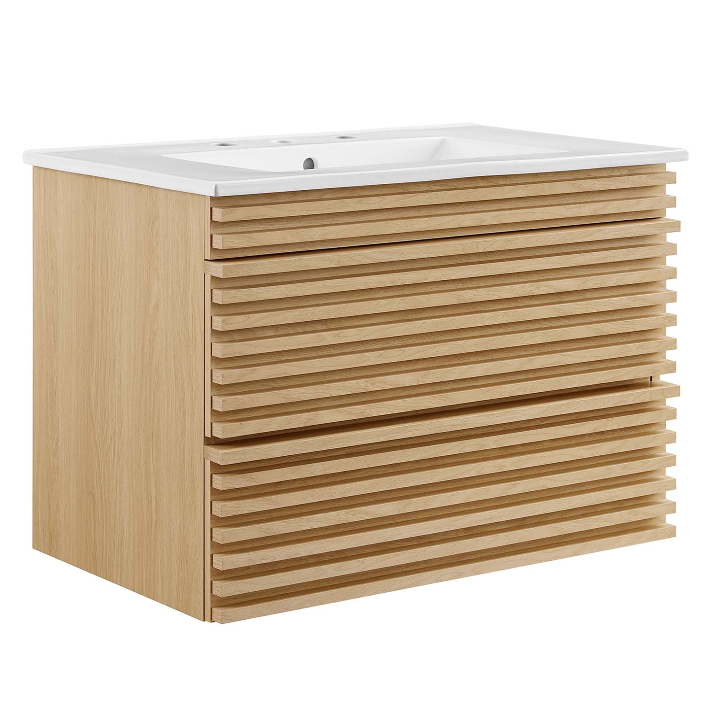 Render 30" Wall-Mount Bathroom Vanity by Furniture For America