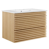 Vera 30" Wall-Mount Bathroom Vanity in Oak White