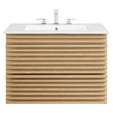 Vera 30" Wall-Mount Bathroom Vanity in Oak White