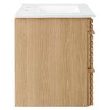 Vera 30" Wall-Mount Bathroom Vanity in Oak White