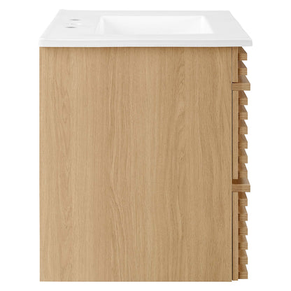 Render 30" Wall-Mount Bathroom Vanity by Furniture For America