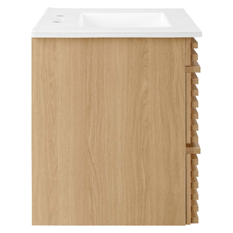 Vera 30" Wall-Mount Bathroom Vanity in Oak White