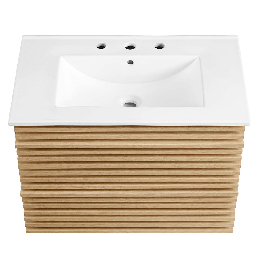 Vera 30" Wall-Mount Bathroom Vanity in Oak White
