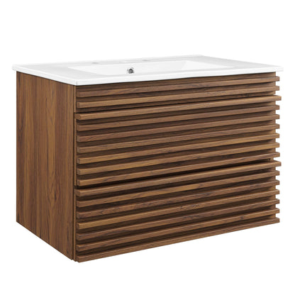 Render 30" Wall-Mount Bathroom Vanity by Furniture For America