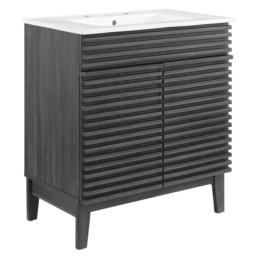 Vera 30" Bathroom Vanity Cabinet in Charcoal White