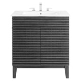 Vera 30" Bathroom Vanity Cabinet in Charcoal White