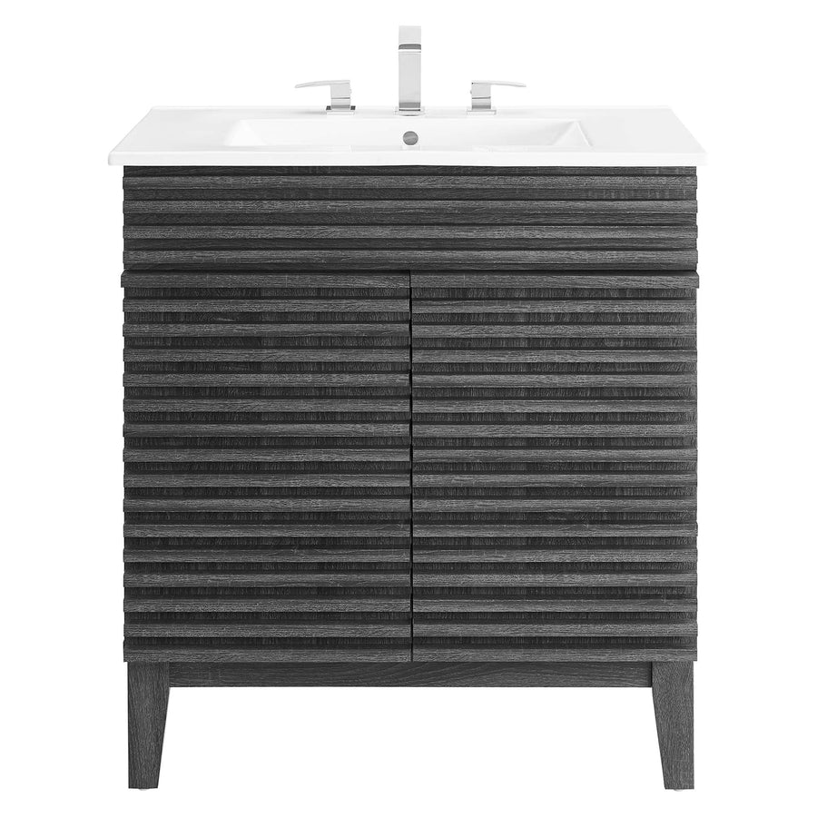 Vera 30" Bathroom Vanity Cabinet in Charcoal White