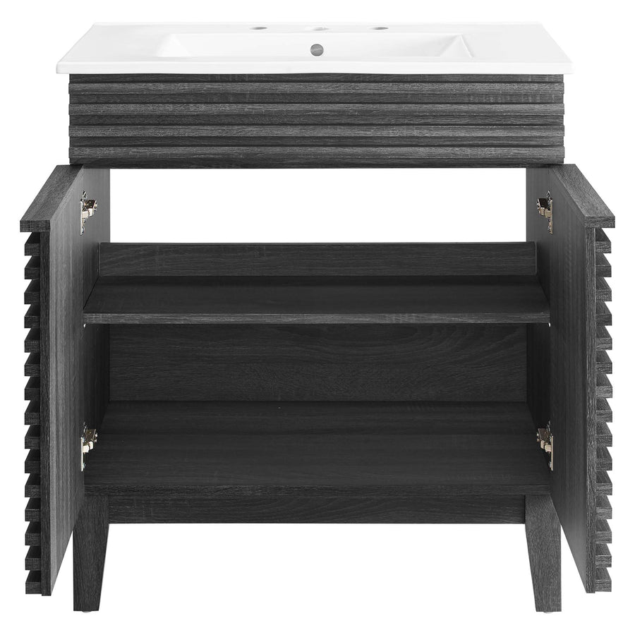 Vera 30" Bathroom Vanity Cabinet in Charcoal White