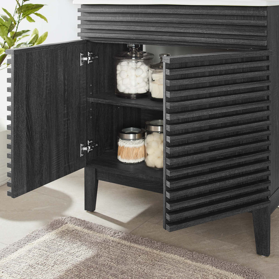 Vera 30" Bathroom Vanity Cabinet in Charcoal White