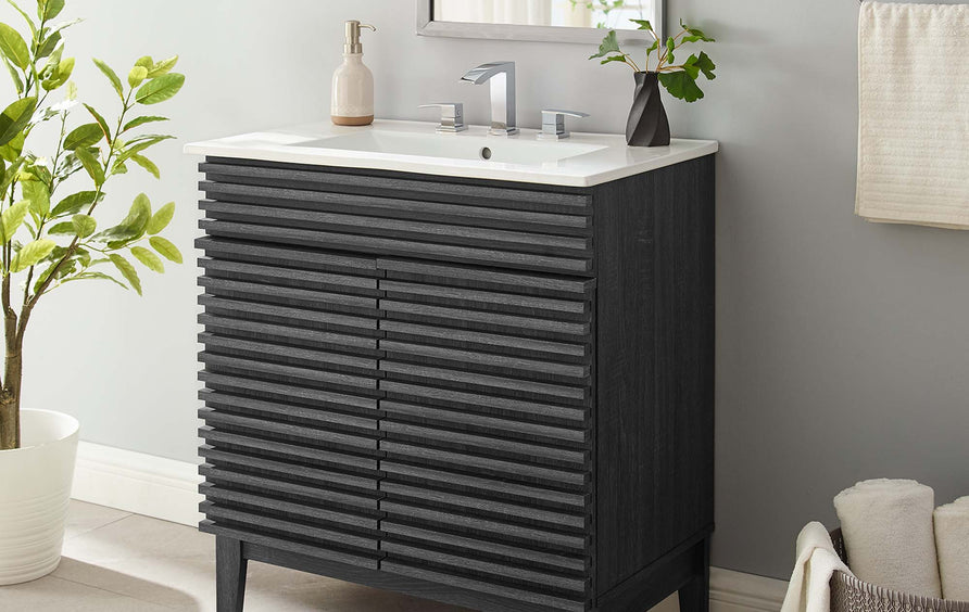 Vera 30" Bathroom Vanity Cabinet in Charcoal White