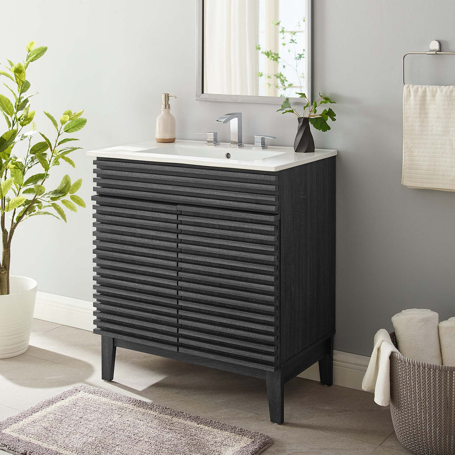Vera 30" Bathroom Vanity Cabinet in Charcoal White