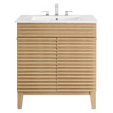 Vera 30" Bathroom Vanity Cabinet in Oak White
